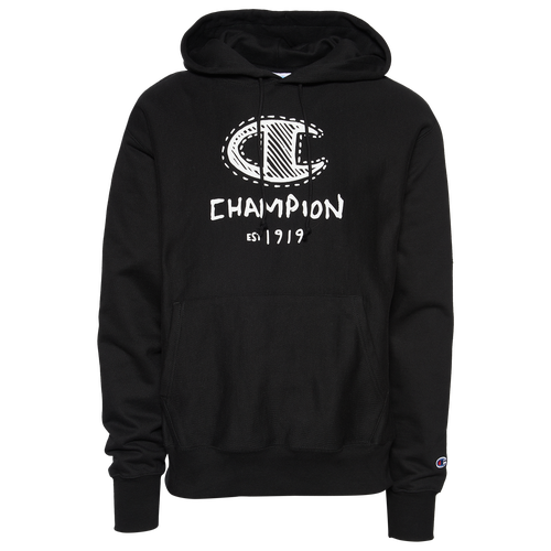 

Champion Mens Champion Doodle Hoodie - Mens Black/White Size XL