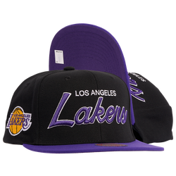 Men's - Mitchell & Ness Lakers Team Script 2.0 Snapback - Black/White