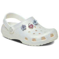 Girls' Preschool - Crocs Classic Iridescent  Charm Clogs - Chalk/Multi