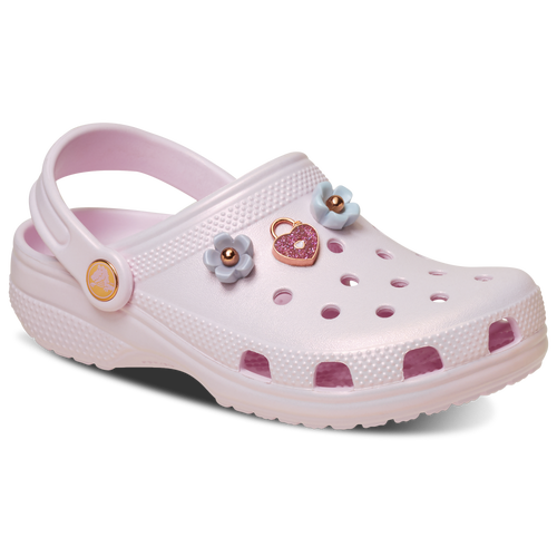 GIRLS - Crocs Classic Iridescent  Charm Clogs - Pink Milk/Multi