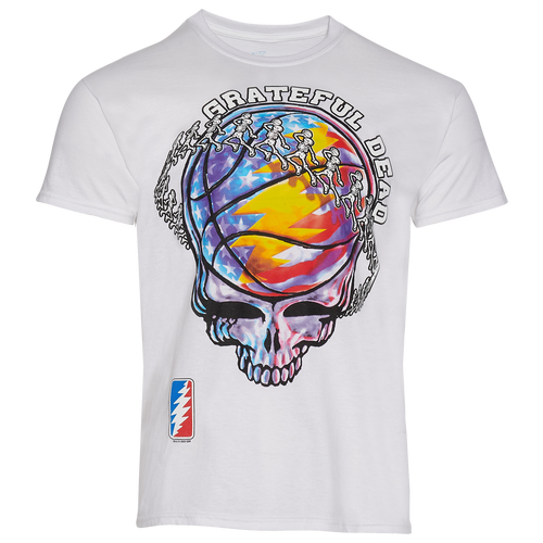 

Grateful Dead Mens Grateful Dead Skull Basketball T-Shirt - Mens White/White Size L