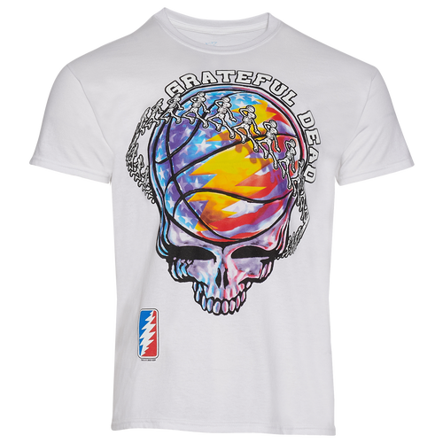 

Grateful Dead Mens Grateful Dead Skull Basketball T-Shirt - Mens White/White Size M