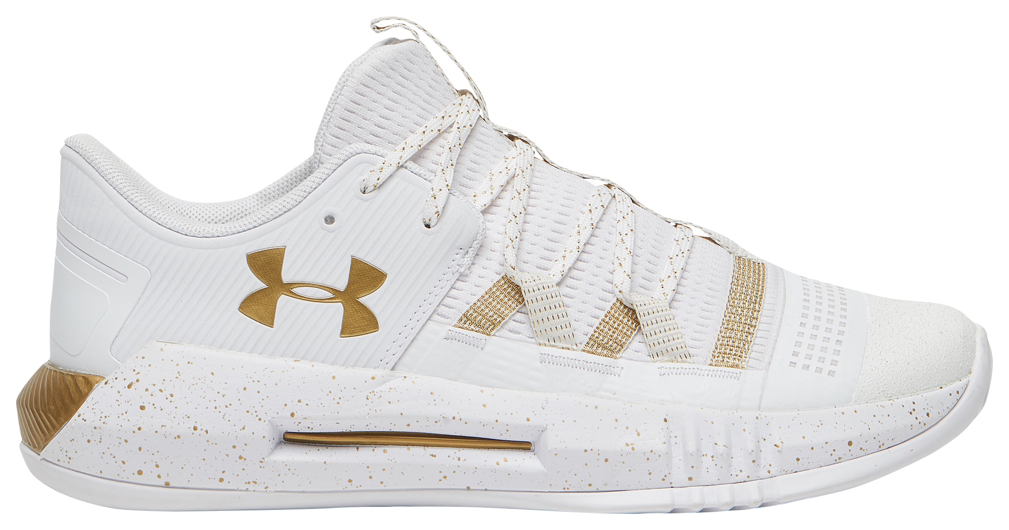 under armour white and gold volleyball shoes