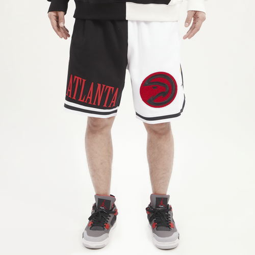 

Pro Standard Mens Atlanta Hawks Pro Standard Hawks Split Drop Knit Shorts - Mens Black/White Size L