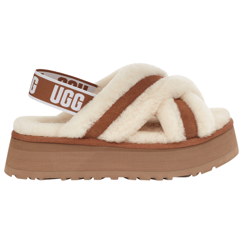 

UGG Womens UGG Disco Cross Slides - Womens Shoes Brown/White Size 11.0