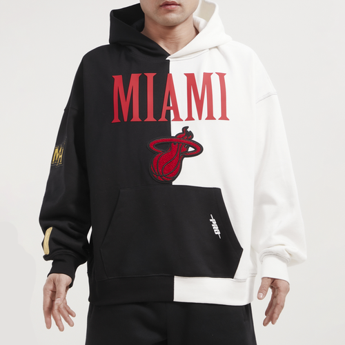 

Pro Standard Mens Miami Heat Pro Standard Heat Split Drop Shoulder Pullover Hoodie - Mens Black/White Size XXL