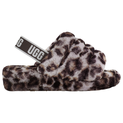 Women's - UGG Fluff Yeah Slides  - Grey/White