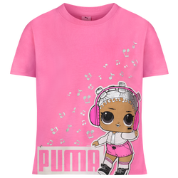 Girls' Grade School - PUMA X LOL Jersey SS Fashion T-Shirt - Pink/White