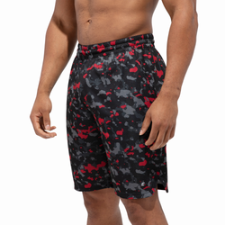 Men's - Eastbay Half Court Basketball Shorts - Red Water Camo