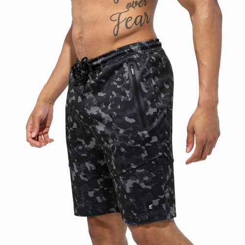 

Eastbay Mens Eastbay Spirit Fleece Shorts - Mens Grey Water Camo Size S