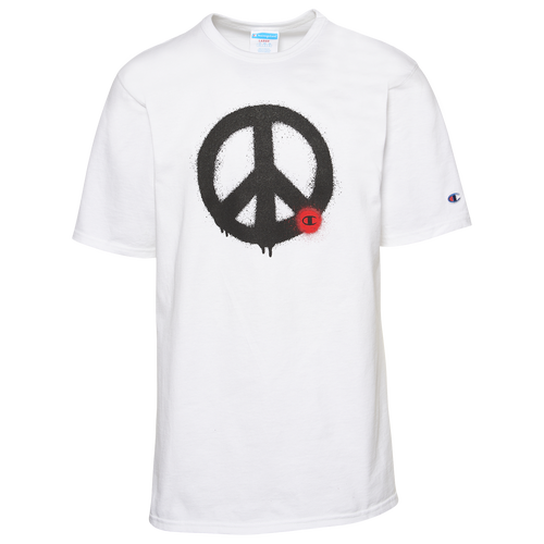 

Champion Mens Champion Peace Sign T-Shirt - Mens White/Black/Red Size S