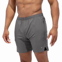 Men's - Eastbay Leap 7" Shorts with Boxer Liner - Castle Rock Grey
