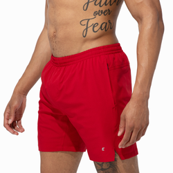Men's - Eastbay Leap 7" Shorts with Boxer Liner - Red Alert