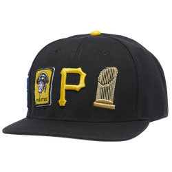 Men's - Pro Standard Pirates City Double Front Logo Snapback - Black/Yellow