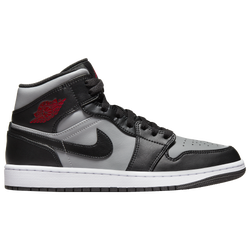Men's - Jordan AJ 1 Mid  - Gym Red/Black/Particle Grey