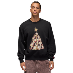 Men's - Jordan Brooklyn Holiday Fleece Crew  - Black/Gym Red