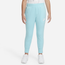 Nike NSW Club FT High-Waisted Fitted Pants - Girls' Grade School Blue/White