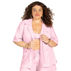 Women's - Melody Ehsani Terrycloth Vacation Shirt - Pink