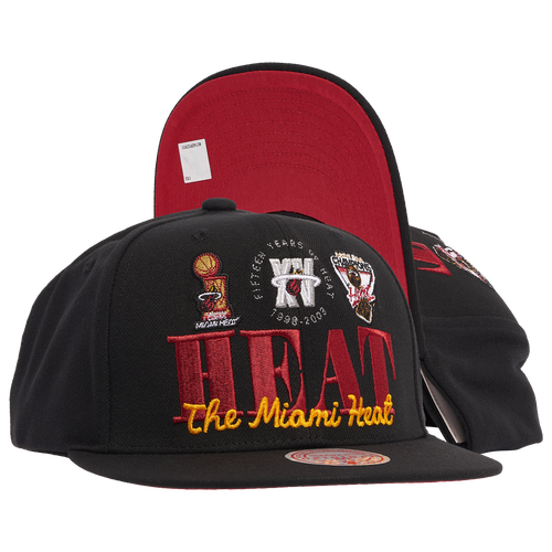 Shop Mitchell & Ness Mens Miami Heat  Heat Reframe Retro Snapback In Red/black