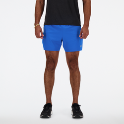 Men's - New Balance Sport Essentials Run Shorts 5"  - White/Blue Oasis