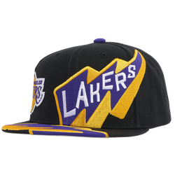 Men's - Mitchell & Ness Lakers Fast Times Snapback - Purple/Black