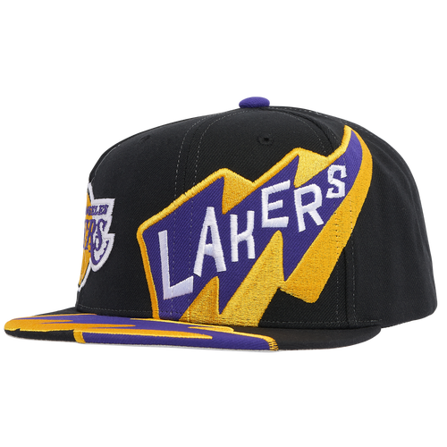 

Mitchell & Ness Mens Los Angeles Lakers Mitchell & Ness Lakers Fast Times Snapback - Mens Purple/Black Size One Size