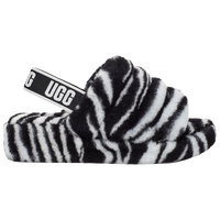 Black/White- Ugg W Fluff Yeah Slide-black