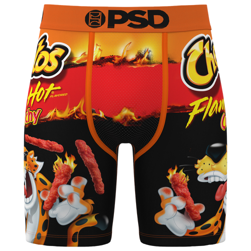 PSD Mens Graphic Briefs - - Black / Orange / Red Size XL