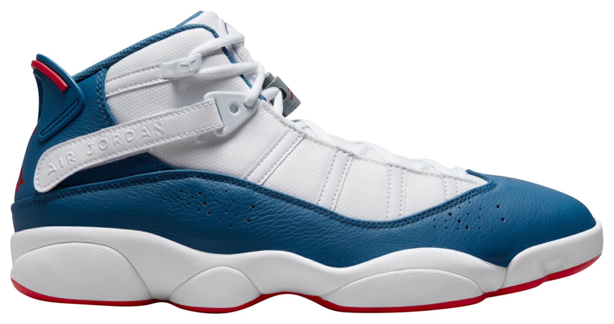 6 rings jordans blue and white online