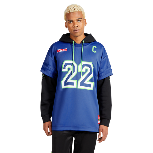 football jersey over hoodie