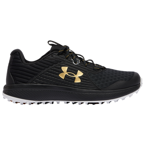 Under Armour Yard Turf - Men's Turf Shoes - Black / Black / Metallic Gold - 3023000-004