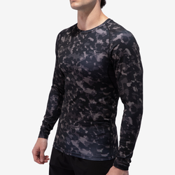 Men's - Eastbay Long Sleeve Compression T-Shirt - Grey Water Camo