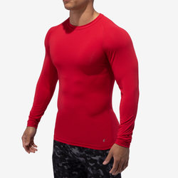 Men's - Eastbay Long Sleeve Compression T-Shirt - Red Alert