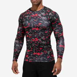 Men's - Eastbay Long Sleeve Compression T-Shirt - Red Water Camo