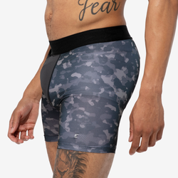 Men's - Eastbay 6" Compression Shorts 2.0 - Grey Water Camo