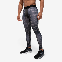Men's - Eastbay Full Length Training Tights - Grey Water Camo