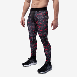 Men's - Eastbay Full Length Training Tights - Red Water Camo