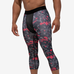 Men's - Eastbay 3/4 Training Tights - Red Water Camo