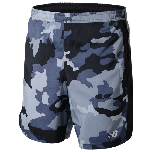 

New Balance Mens New Balance Printed Camo Accelerate Shorts - Mens Thunder/Blue/Multi Size M