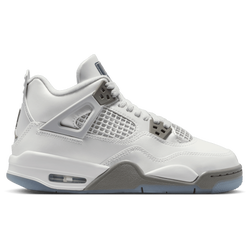 Boys' Grade School - Jordan Air Jordan Retro 4  - Photon Dust/Flat Pewter/Blue Chill