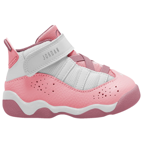 

Jordan Girls Jordan 6 Rings - Girls' Toddler Basketball Shoes Coral Chalk/Desert Berry/White Size 6.0