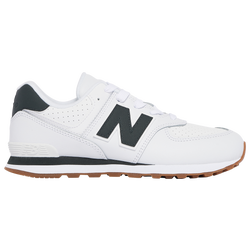 Boys' Grade School - New Balance 574  - White/Grey