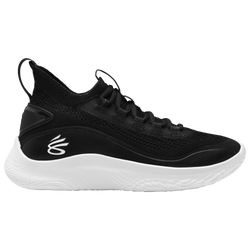 Boys' Grade School - Under Armour Curry 8 - Black/White/Black