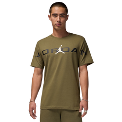 Men's - Jordan Air Stretch Short Sleeve Crew  - White/Olive/Black