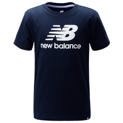 Boys' Grade School - New Balance Logo Short Sleeve T-Shirt - White/Eclipse