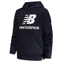 Boys' Grade School - New Balance Logo Pullover Hoodie - Eclipse/White