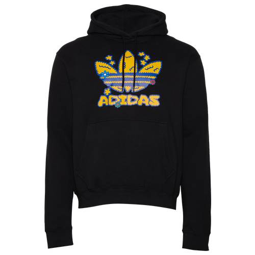 

adidas Originals Mens adidas Originals Flower Puff Fleece Pullover Hoodie - Mens Yellow/Black Size XXL