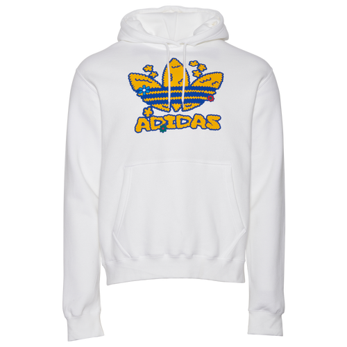 MENS - adidas Originals Flower Puff Fleece Pullover Hoodie - White/Yellow