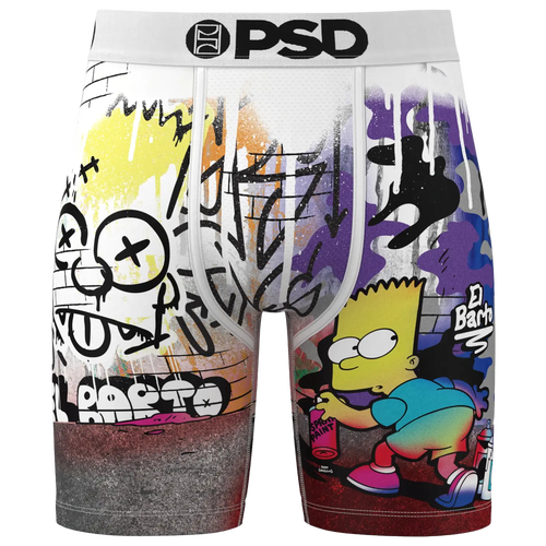 

PSD Mens PSD Bart Bomb Underwear - Mens White/Yellow/Multi Size XL