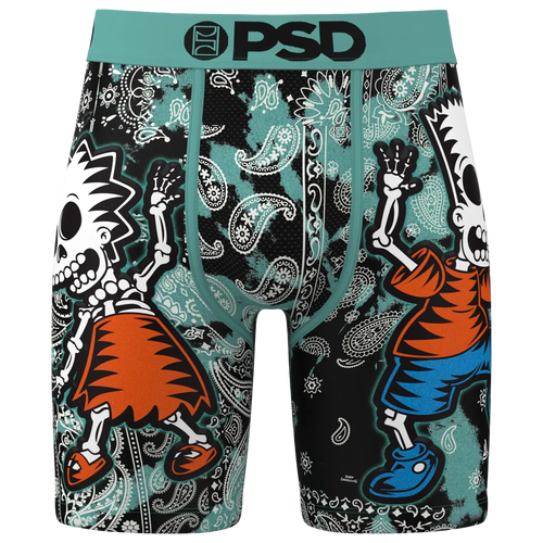 

PSD Mens PSD Bart Day Of The Dead Underwear - Mens Orange/Teal/White Size M